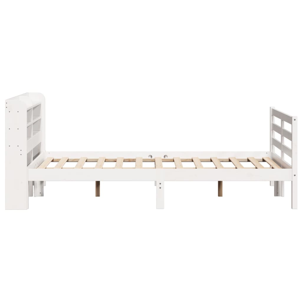 Estrutura cama c/ cabeceira 135x190 cm pinho maciço branco