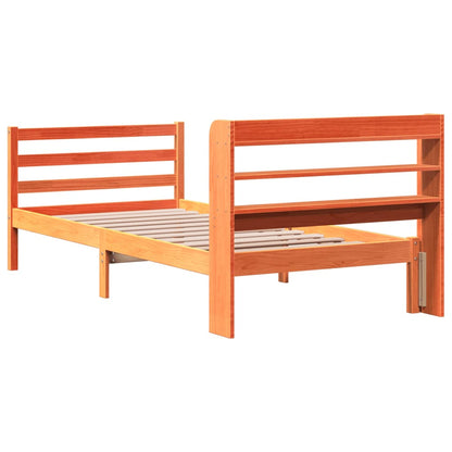 Cama sem colchão 90x190 cm madeira de pinho maciça castanho-mel