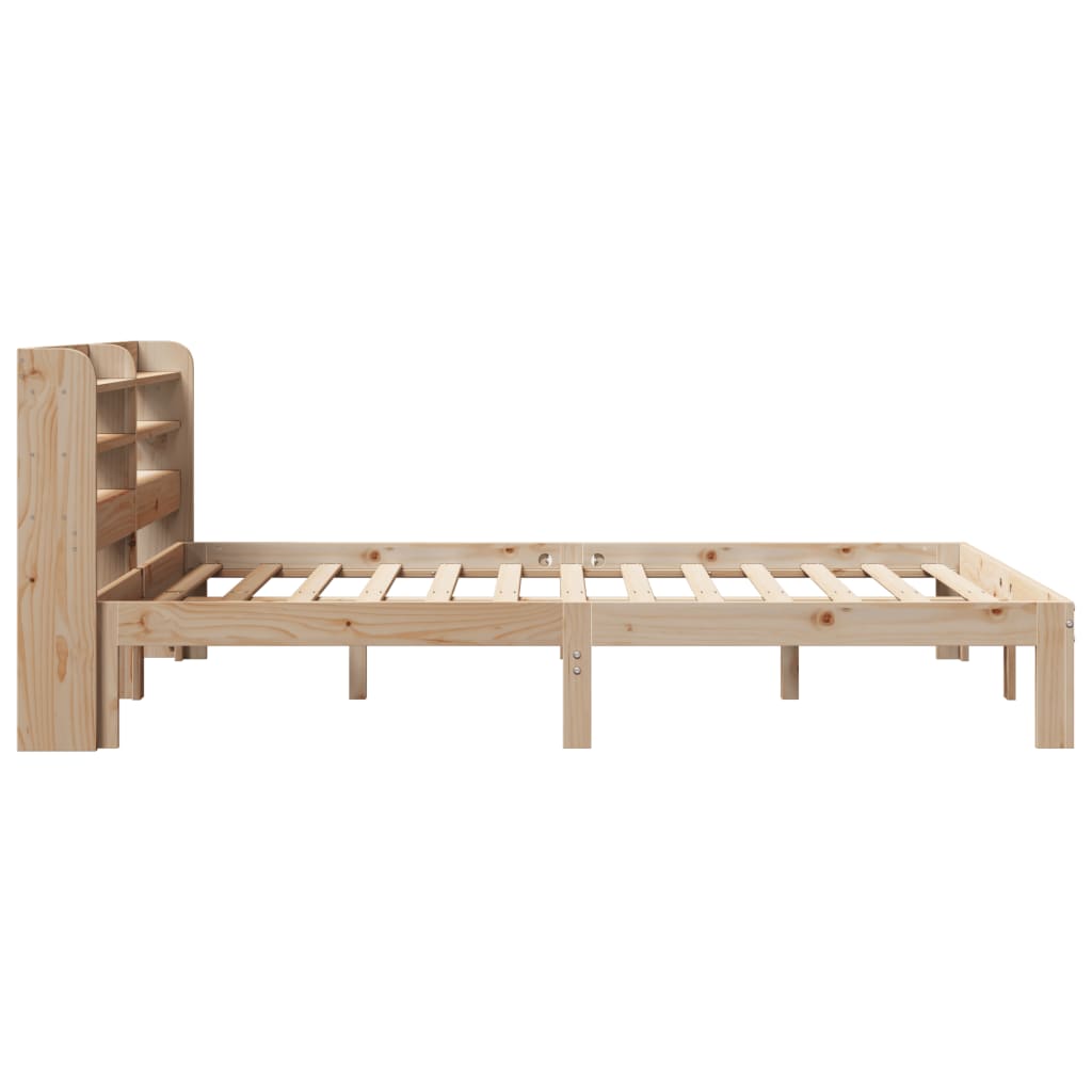 Estrutura de cama com cabeceira 75x190 cm pinho maciço