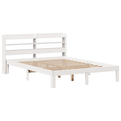 Estrutura cama c/ cabeceira 120x190 cm pinho maciço branco