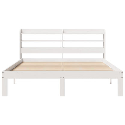 Estrutura cama c/ cabeceira 120x190 cm pinho maciço branco