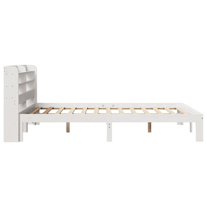 Estrutura cama c/ cabeceira 120x190 cm pinho maciço branco