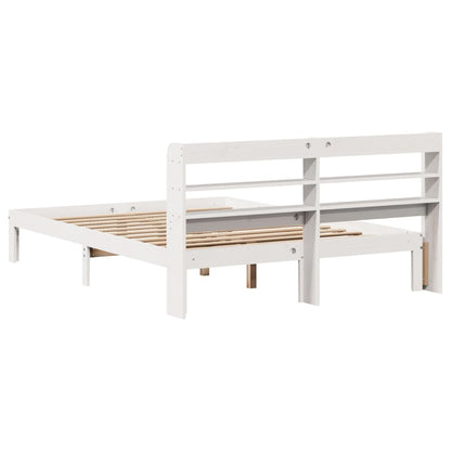 Estrutura cama c/ cabeceira 120x190 cm pinho maciço branco