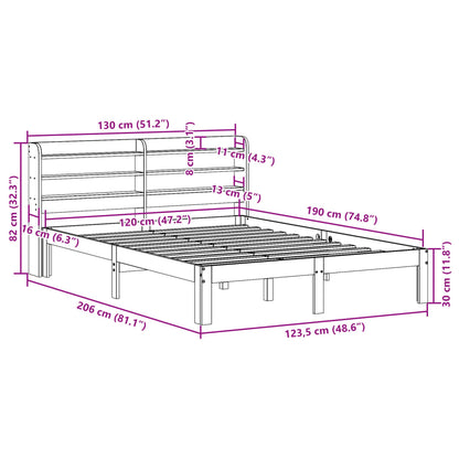 Estrutura cama c/ cabeceira 120x190 cm pinho maciço branco