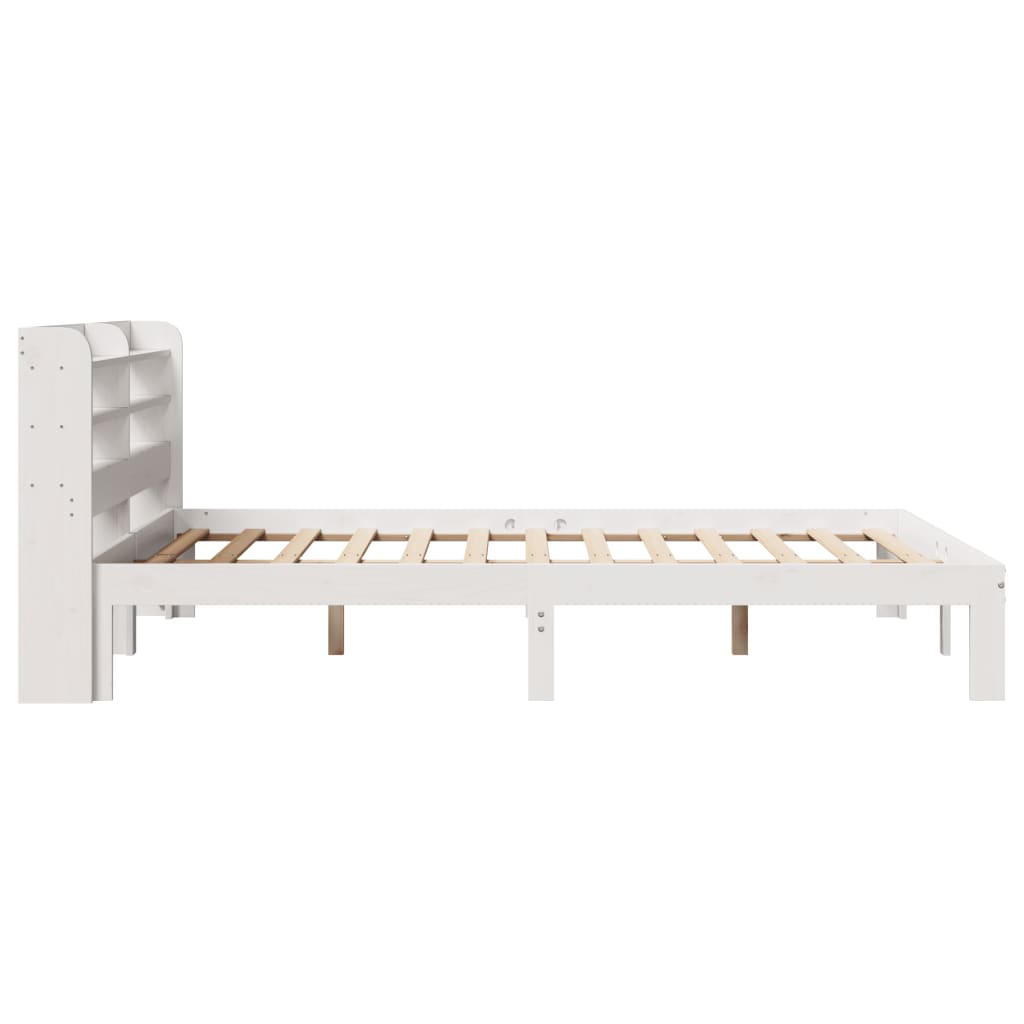 Estrutura de cama com cabeceira 120x200 cm pinho maciço branco