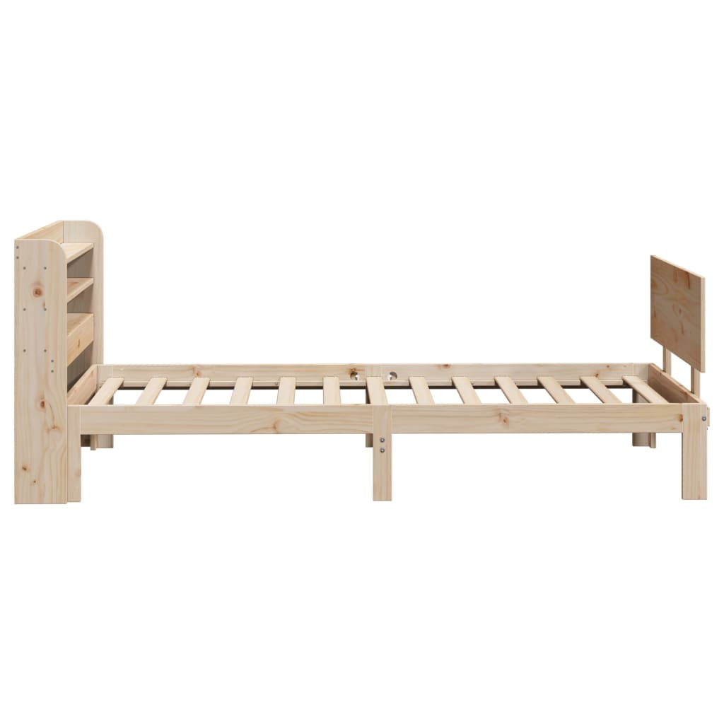 Estrutura de cama com cabeceira 75x190 cm pinho maciço