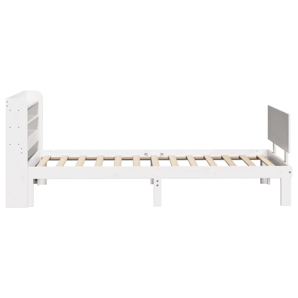 Estrutura de cama com cabeceira 90x190 cm pinho maciço branco