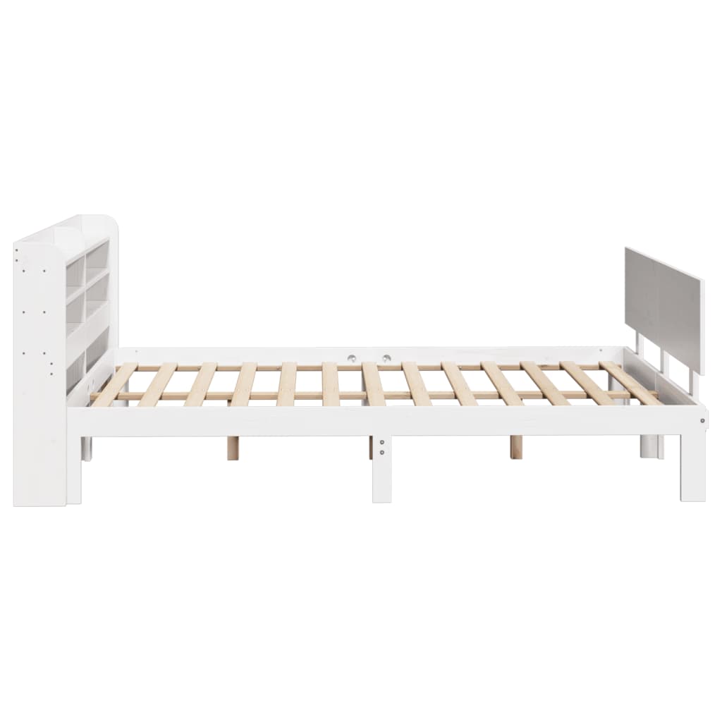 Estrutura cama c/ cabeceira 120x190 cm pinho maciço branco