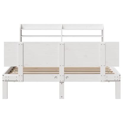 Estrutura cama c/ cabeceira 135x190 cm pinho maciço branco