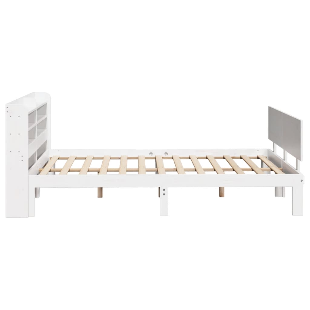 Estrutura cama c/ cabeceira 135x190 cm pinho maciço branco