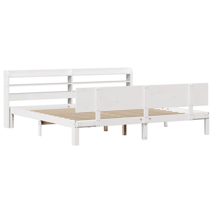 Estrutura de cama com cabeceira 180x200cm pinho maciço branco