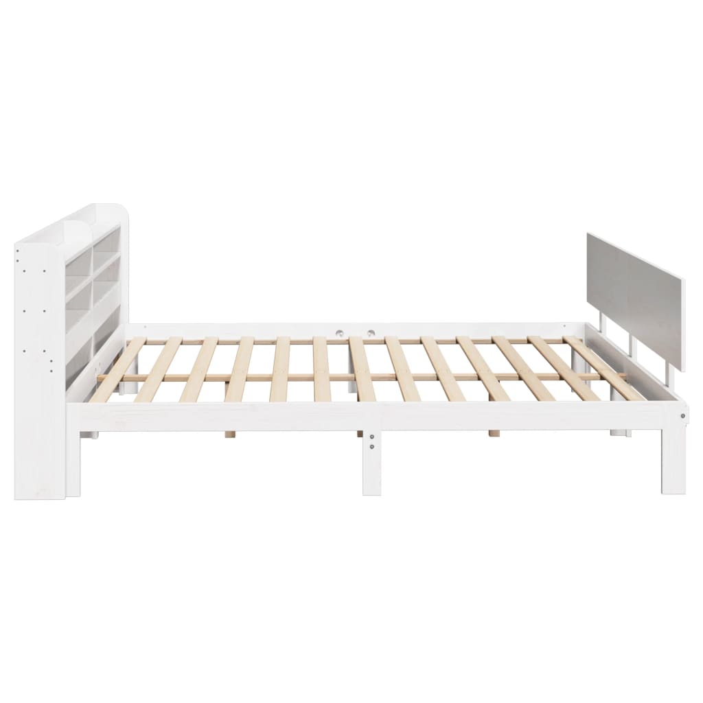 Estrutura de cama com cabeceira 180x200cm pinho maciço branco