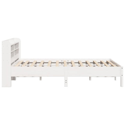 Cama sem colchão 160x200 cm madeira de pinho maciça branco