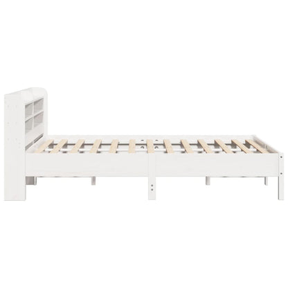 Cama sem colchão 140x200 cm madeira de pinho maciça branco