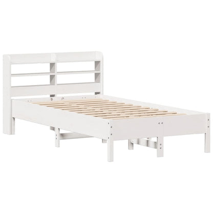 Cama sem colchão 100x200 cm madeira de pinho maciça branco