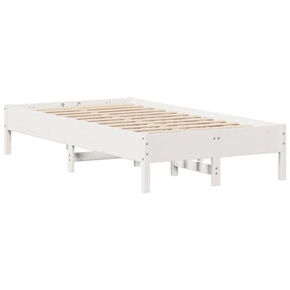 Cama sem colchão 100x200 cm madeira de pinho maciça branco