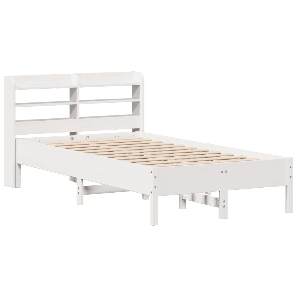 Cama sem colchão 90x200 cm madeira de pinho maciça branco