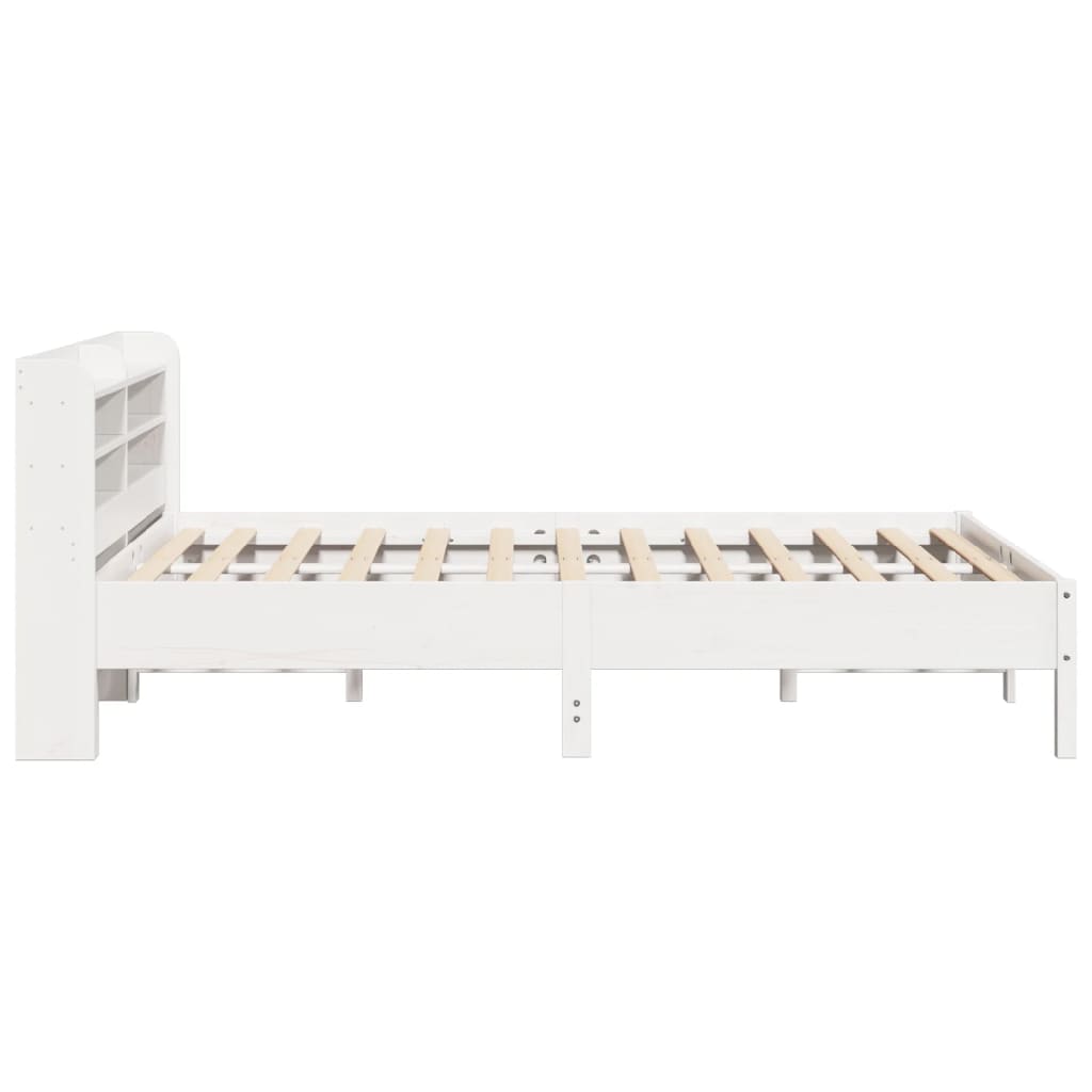 Cama sem colchão 135x190 cm madeira de pinho maciça branco