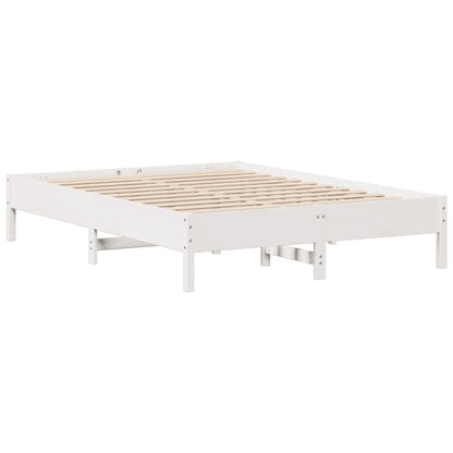 Cama sem colchão 135x190 cm madeira de pinho maciça branco