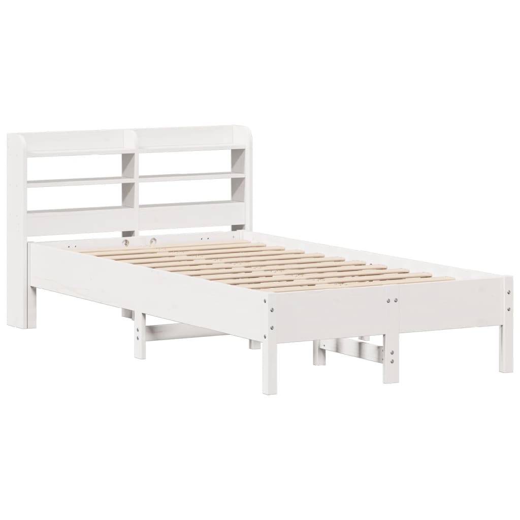 Cama sem colchão 75x190 cm madeira de pinho maciça branco