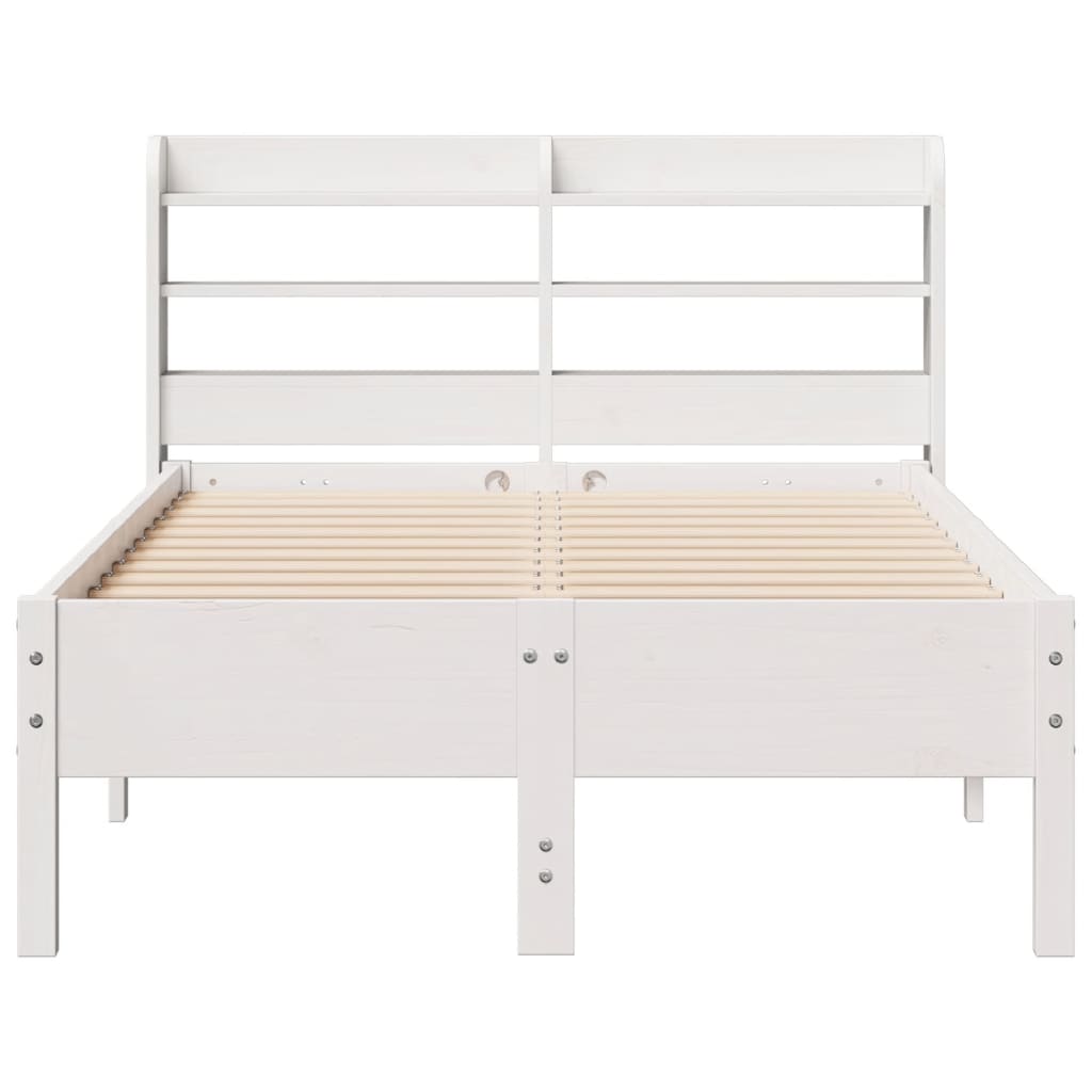 Cama sem colchão 75x190 cm madeira de pinho maciça branco