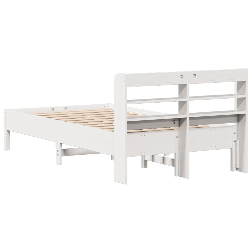 Cama sem colchão 75x190 cm madeira de pinho maciça branco