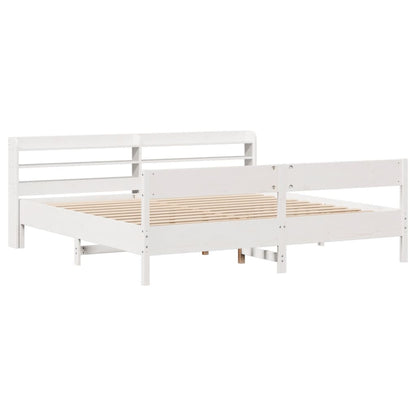 Cama sem colchão 180x200 cm madeira de pinho maciça branco