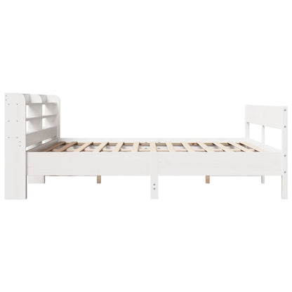 Cama sem colchão 180x200 cm madeira de pinho maciça branco