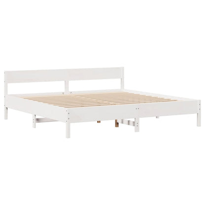 Cama sem colchão 180x200 cm madeira de pinho maciça branco