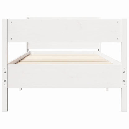 Cama sem colchão 100x200 cm madeira de pinho maciça branco