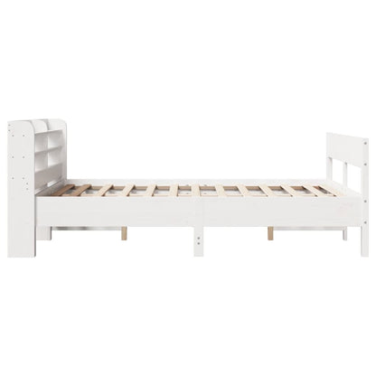 Cama sem colchão 135x190 cm madeira de pinho maciça branco