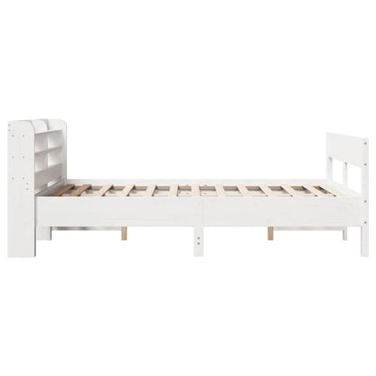 Cama sem colchão 120x190 cm madeira de pinho maciça branco