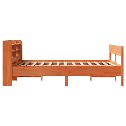 Cama sem colchão 120x190 cm madeira pinho maciça castanho-mel