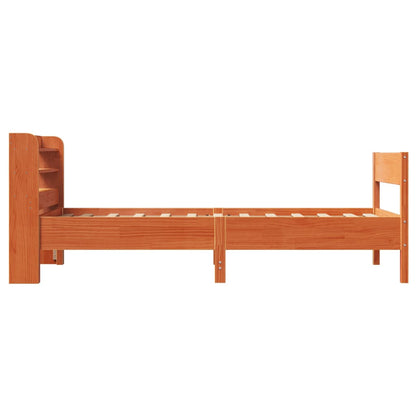 Cama sem colchão 90x190 cm madeira de pinho maciça castanho-mel