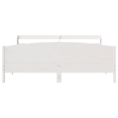 Cama sem colchão 180x200 cm madeira de pinho maciça branco