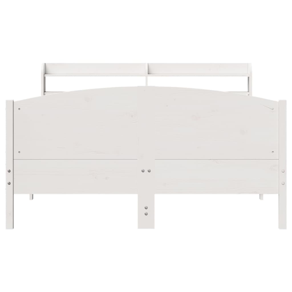 Cama sem colchão 160x200 cm madeira de pinho maciça branco