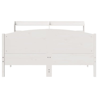 Cama sem colchão 160x200 cm madeira de pinho maciça branco