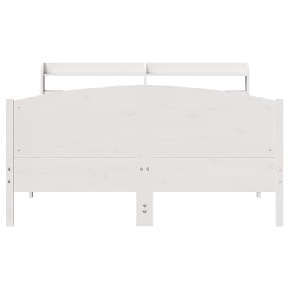 Cama sem colchão 140x200 cm madeira de pinho maciça branco