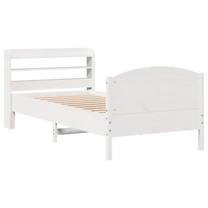 Cama sem colchão 100x200 cm madeira de pinho maciça branco