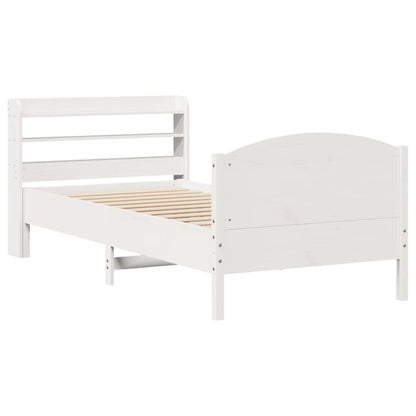 Cama sem colchão 75x190 cm madeira de pinho maciça branco