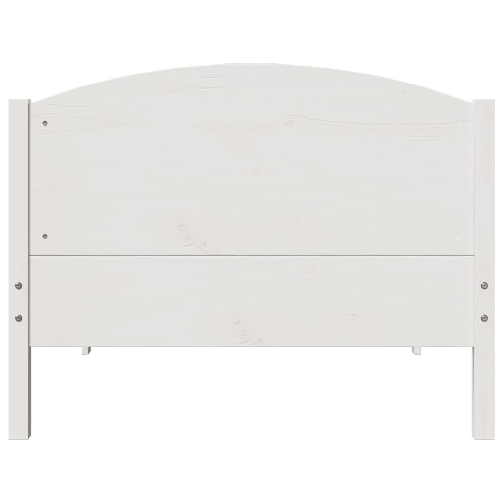 Cama sem colchão 75x190 cm madeira de pinho maciça branco