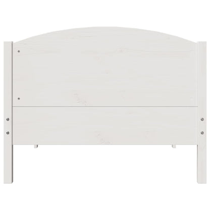 Cama sem colchão 75x190 cm madeira de pinho maciça branco