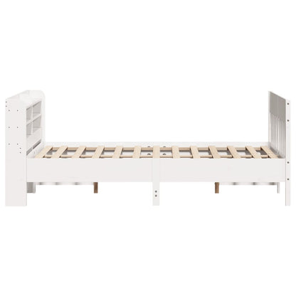 Cama sem colchão 140x190 cm madeira de pinho maciça branco