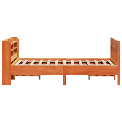 Cama sem colchão 140x190 cm pinho maciço castanho-mel