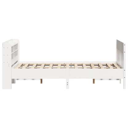 Cama sem colchão 135x190 cm madeira de pinho maciça branco