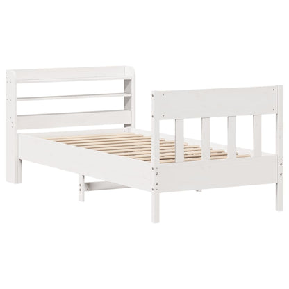 Cama sem colchão 90x190 cm madeira de pinho maciça branco