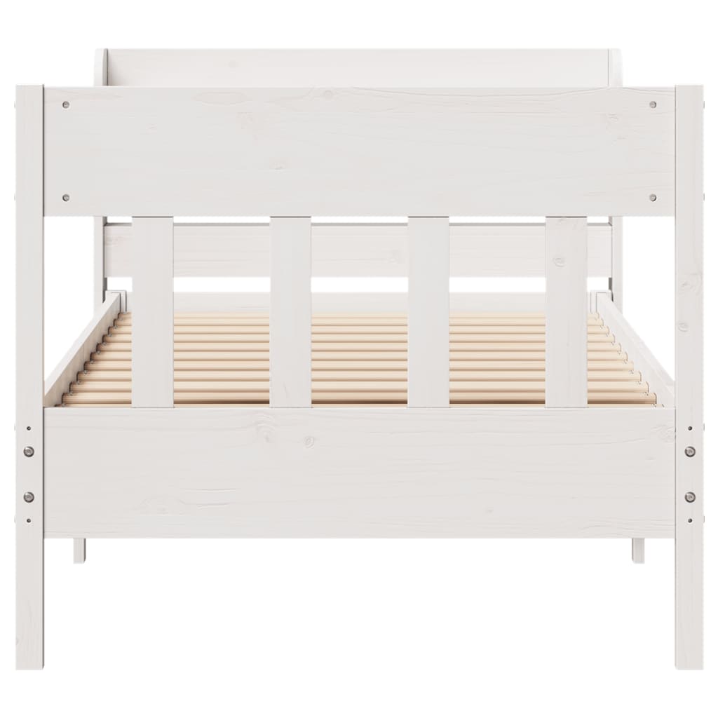 Cama sem colchão 90x190 cm madeira de pinho maciça branco