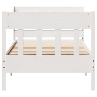 Cama sem colchão 90x190 cm madeira de pinho maciça branco