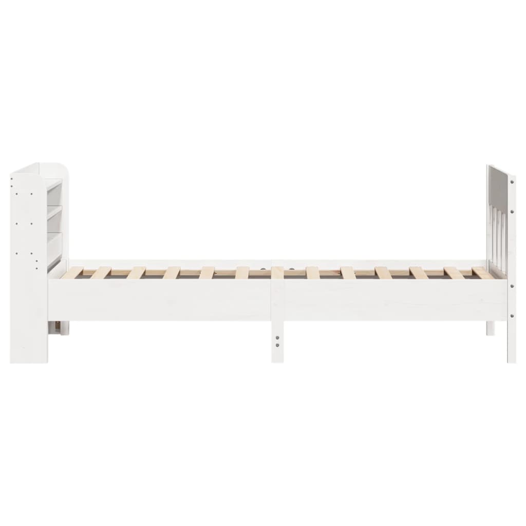 Cama sem colchão 90x190 cm madeira de pinho maciça branco