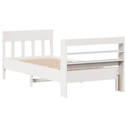 Cama sem colchão 90x190 cm madeira de pinho maciça branco